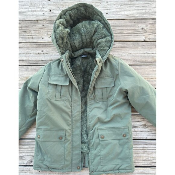 Rare Soho Boys Club Lined Green Parka Jacket Boys size 20 (XL) Hooded full zip j - Picture 2 of 7